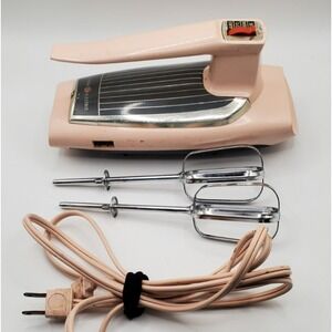 Vintage General Electric "Pink" Hand Mixer 3 Speed 10M47 Blender w/Beaters, Cord